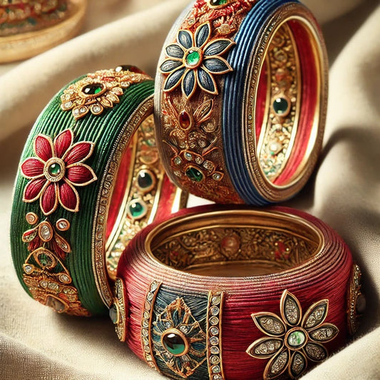 Exploring the Elegance of Thread Bangles and Kundan Bangles