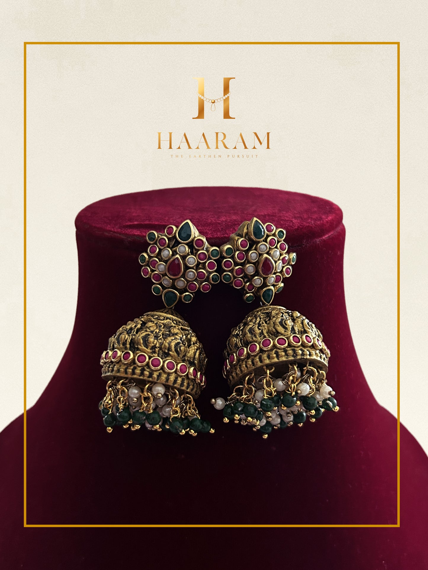 designer layered terracotta jhumka earrings handmade traditional jewellery