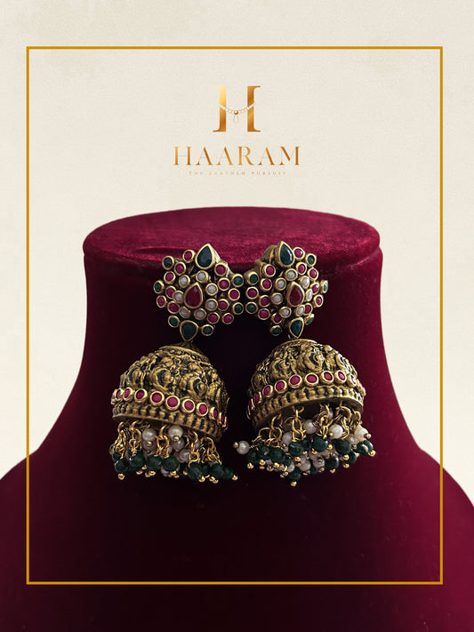designer layered terracotta jhumka earrings handmade traditional jewellery