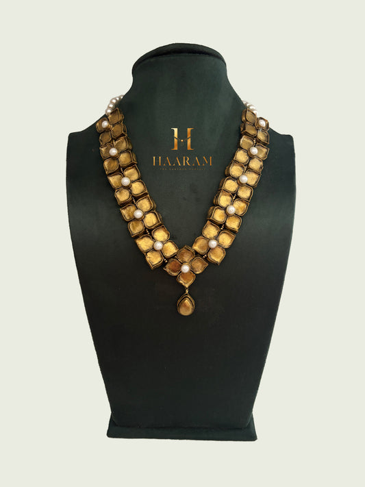 Broad Floral bridal terracotta necklace with traditional design